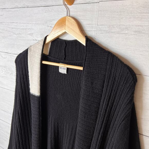 Nic + Zoe Sweater Womens Size XXL Black Onyx Cozy Up Twirl Open Front Cardigan - Picture 9 of 16